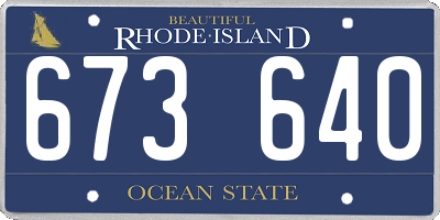RI license plate 673640