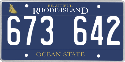 RI license plate 673642