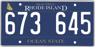 RI license plate 673645