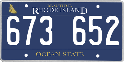 RI license plate 673652
