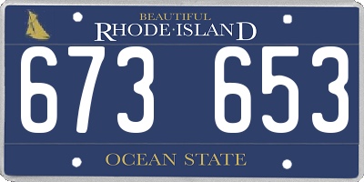 RI license plate 673653