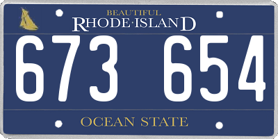 RI license plate 673654