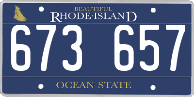 RI license plate 673657