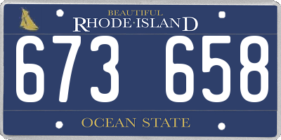 RI license plate 673658