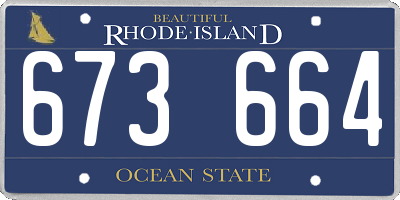 RI license plate 673664