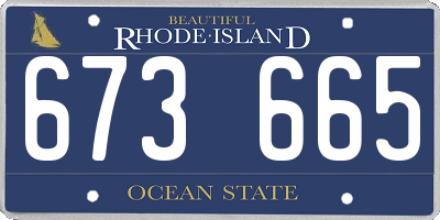 RI license plate 673665