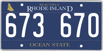 RI license plate 673670