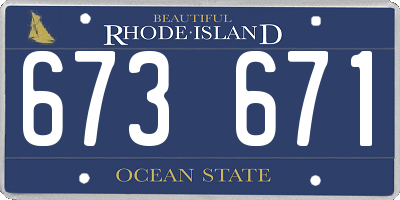 RI license plate 673671