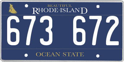 RI license plate 673672