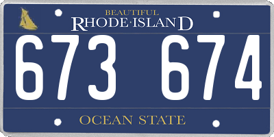 RI license plate 673674