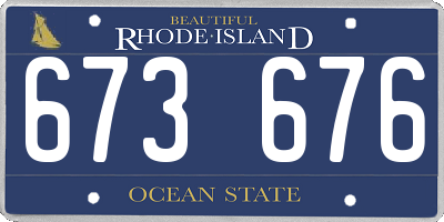 RI license plate 673676