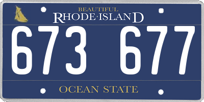 RI license plate 673677