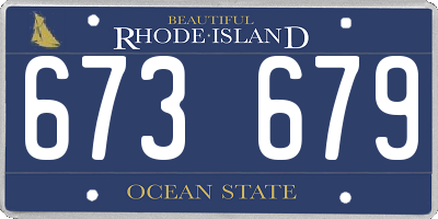 RI license plate 673679