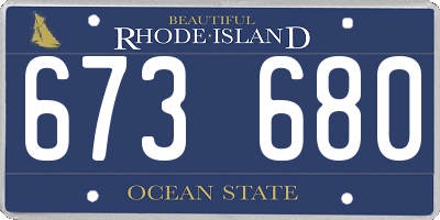 RI license plate 673680