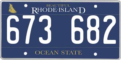 RI license plate 673682