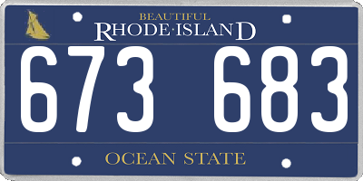 RI license plate 673683