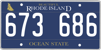 RI license plate 673686