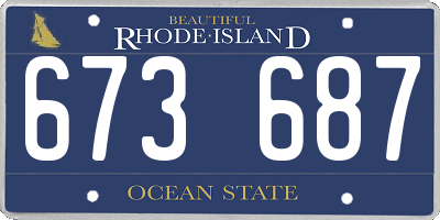 RI license plate 673687