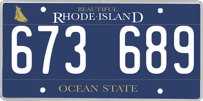 RI license plate 673689