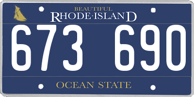RI license plate 673690