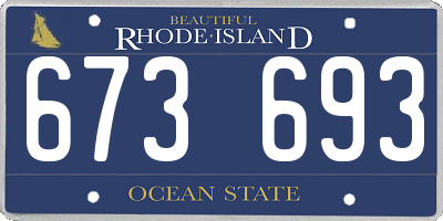 RI license plate 673693
