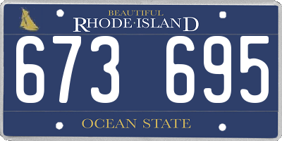 RI license plate 673695