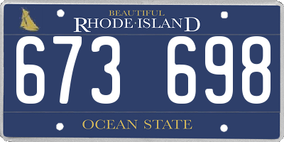 RI license plate 673698