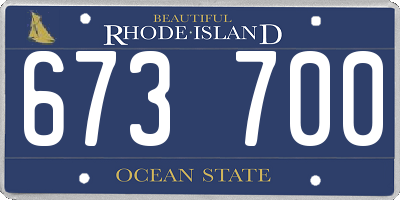 RI license plate 673700