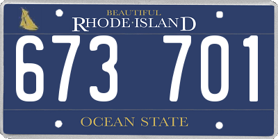RI license plate 673701