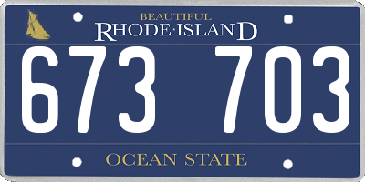 RI license plate 673703