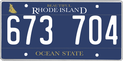 RI license plate 673704