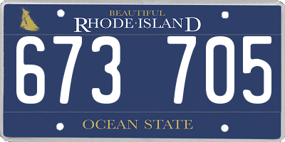 RI license plate 673705