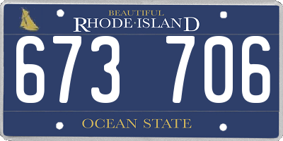 RI license plate 673706