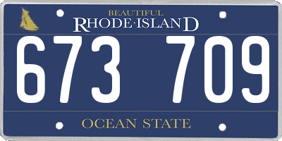 RI license plate 673709