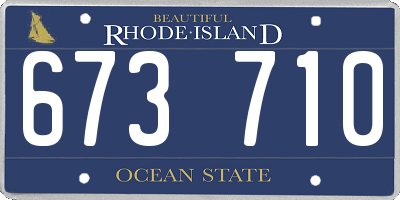 RI license plate 673710