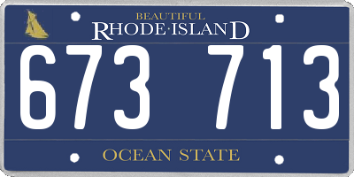 RI license plate 673713