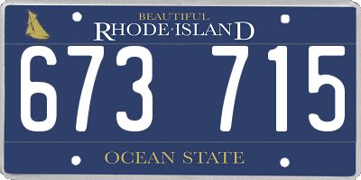 RI license plate 673715