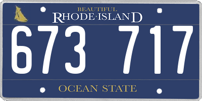 RI license plate 673717