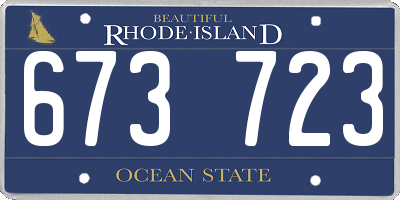 RI license plate 673723