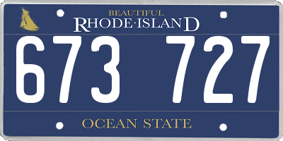 RI license plate 673727