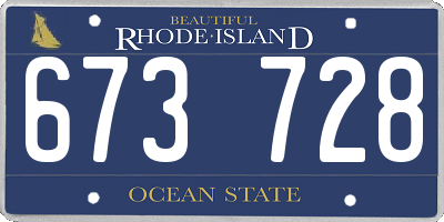 RI license plate 673728