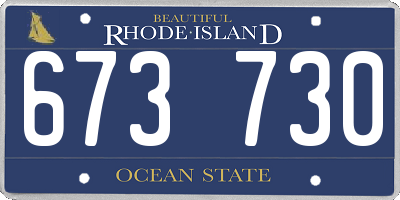 RI license plate 673730