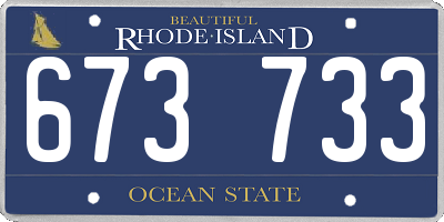 RI license plate 673733