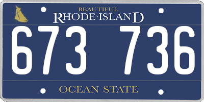 RI license plate 673736