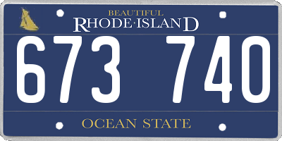 RI license plate 673740
