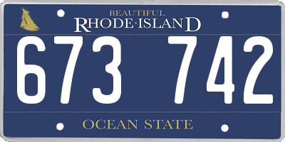 RI license plate 673742