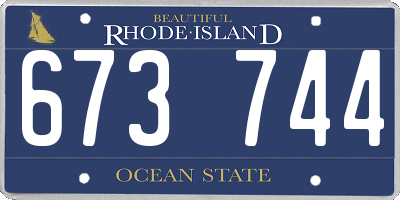 RI license plate 673744
