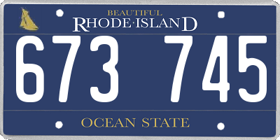 RI license plate 673745