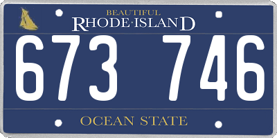 RI license plate 673746