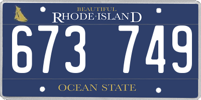 RI license plate 673749